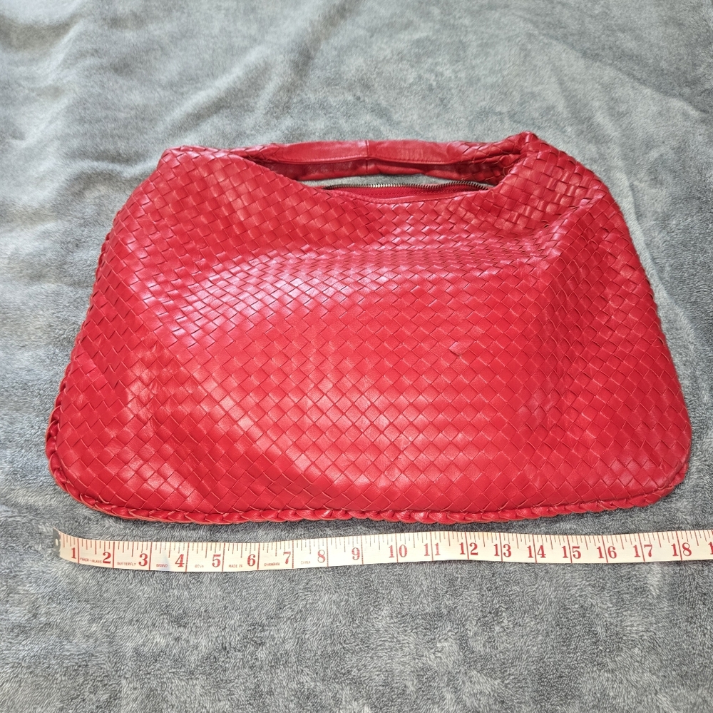 Italian Red Woven Shoulder Bag